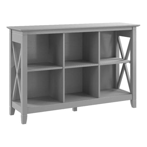 Bush Home 6 Cube Bookcase, Modern Farmhouse Organizer with Open Shelving and Cubbies, Storage for Living Room or Home Office, Key West Collection, Cape Cod Gray
