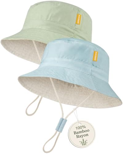Baby Sun Hat for Toddler Kids Bamboo Rayon Bucket Hat Summer Beach Sun Protection Baby Hats for Boys Girls