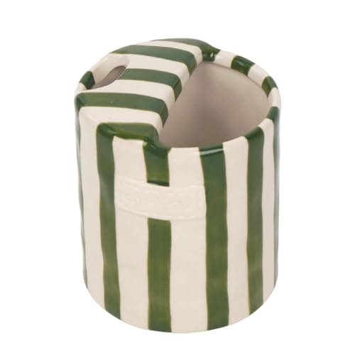 JMCRATE Coffee Mug Espresso Cup 10oz Ceramic Coffee Mugs Porcelain Coffee Cup Hand-Painted Striped Art Multiple Use for Kitchen, Dining-Green
