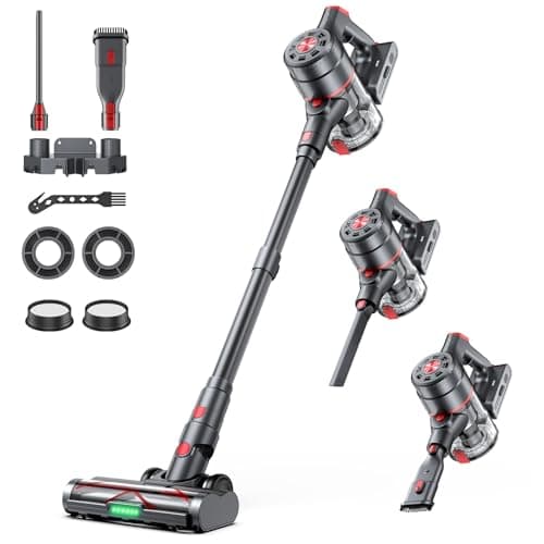 Airpher Cordless Vacuum Cleaners for Home, 60KPA 580W Dual Motor, 60 Mins Runtime, Power Detect & HEPA Filter, Touchscreen Display, Self-Standing for Pet Hair/Carpet/Car/Tile/Hardwood Floor