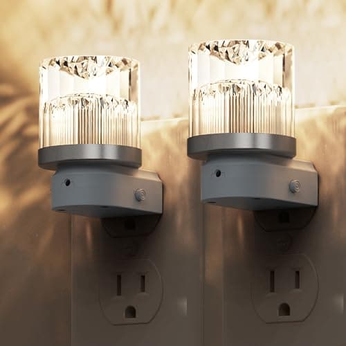 L LOHAS LED Night Light, 2 Pack Night Lights Plug into Wall, 3000K Soft Light LED NightLights, Built in Dusk to Dawn Sensor for Hallway, Bathroom, Rooms