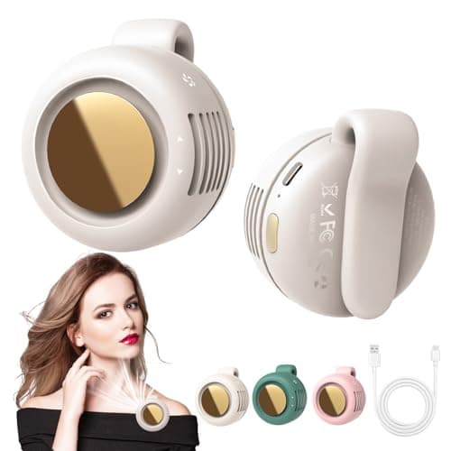 Portable Silent Mini Bladeless Fan Clip On, Small Fan Clip on for Shirt & Waist, Adjustable 3-Speed Suspended Whirlwind Fans, For Outdoor & Travel & Office, Travel Accessories, Gift