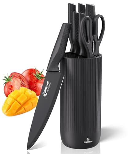 Brewin Knife Set, Kitchen Knife Set, Knives Set for Kitchen, Universal Knife Block, Utility Knife Block Set, New Home Essentials, Apartment Essentials, Dishwasher Safe