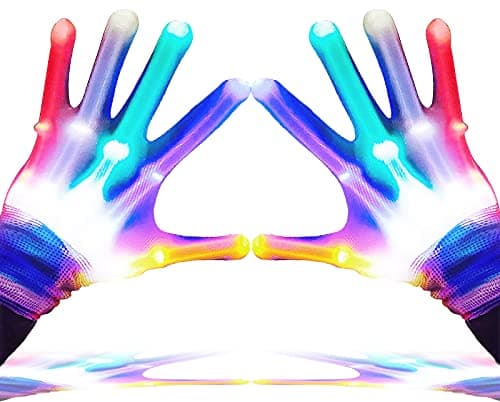 GLEDLOVES LED Gloves for Kids, Teens & Adults - Finger Light Gloves with 5 Colors/6 Modes - Perfect for 9-12 Year Old Boys & Girls - Ideal for Halloween & Christmas Parties