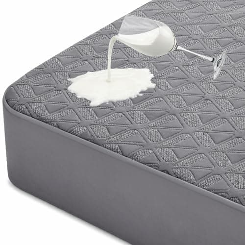 AVIKEN Waterproof Mattress Protector Queen Size, Soft Breathable Mattress Pad with Deep Pocket 8"-21", Noiseless 3D Air Fabric Cooling Mattress Cover for Bed, Machine Washable, Grey