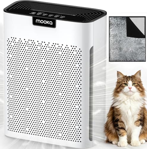 Air Purifiers for Home Large Room 2200 Ft² with Washable Filters, MOOKA H13 HEPA Air Purifier for Home Pets Bedroom with Fragrance, Air Cleaner for Smoke Dust Pollen Pets Hair Odor, KJ190 White
