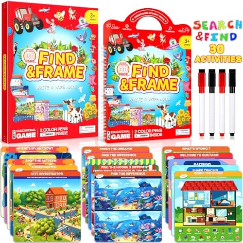 Search and Find Activity Book for Kids Ages 3-5, Preschool Learning Activities, Toddler Toys Travel Games, Kids Busy Book for Car Airplane Road Trip Essentials, Perfect Easter Christmas Birthday Gift
